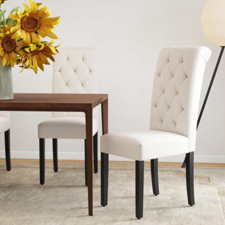 Agastya 187 H Tufted Linen Upholstered Parsons Chair