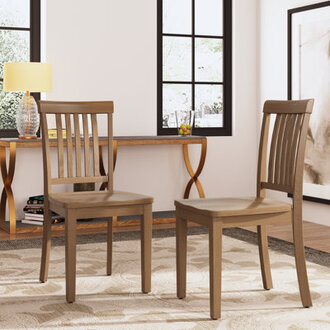 Tanvier Slatted Back Dining Chair Solid Wood Side Chair