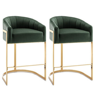 Johnnice 27 Metal Tufted Bar Stools