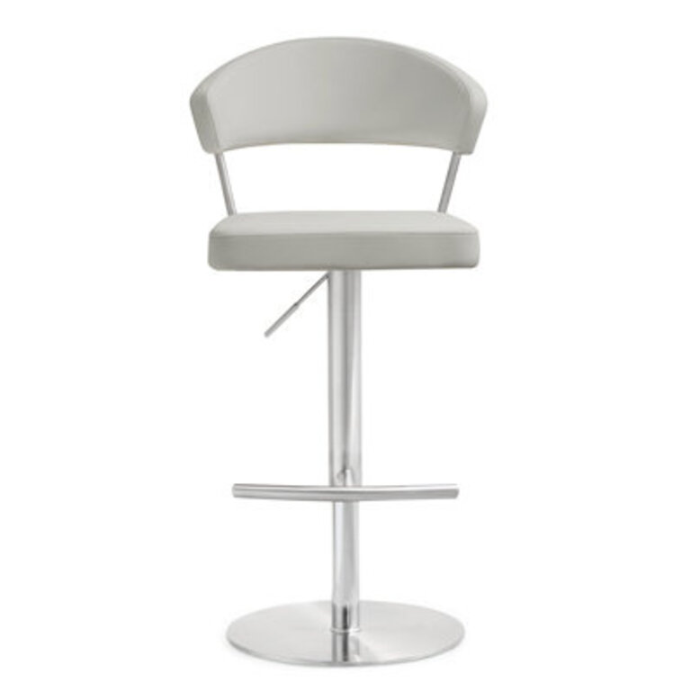 Swivel Upholstered Adjustable Height Counter Stool with Metal Frame