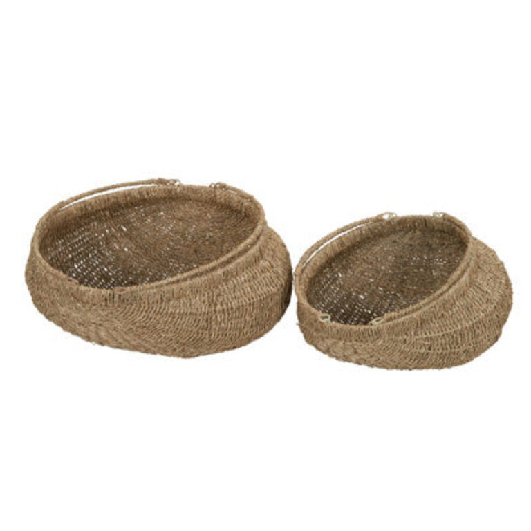 Seagrass Baskets Set of 2 Decorative Baskets with Handles