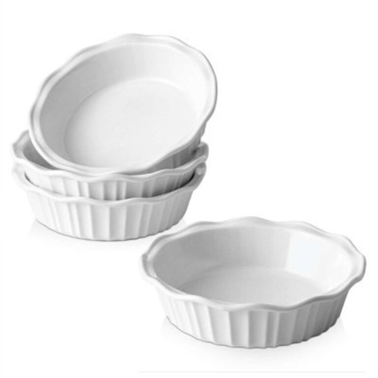 LIFVER Round Ceramic 4 Piece Baker Bakeware Set