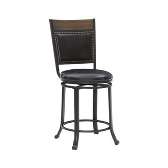 Roni Swivel Upholstered Counter Stool with Metal Frame
