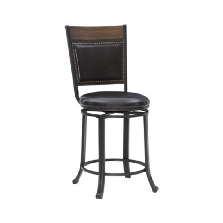 Roni Swivel Upholstered Counter Stool with Metal Frame