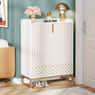 Hauge 20 Pair Shoe Storage Cabinet 5-tier Entryway Shoe Cabinet with Doors