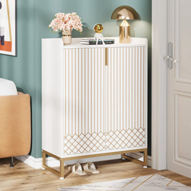 Hauge 20 Pair Shoe Storage Cabinet 5-tier Entryway Shoe Cabinet with Doors