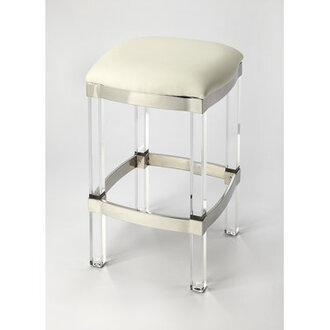 Riverton Acrylic and Faux Leather 24 H Counter Stool