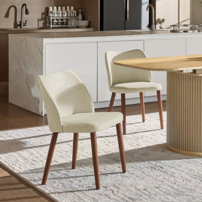 Kanalu Modern Dining Chair with Solid Wood Legs