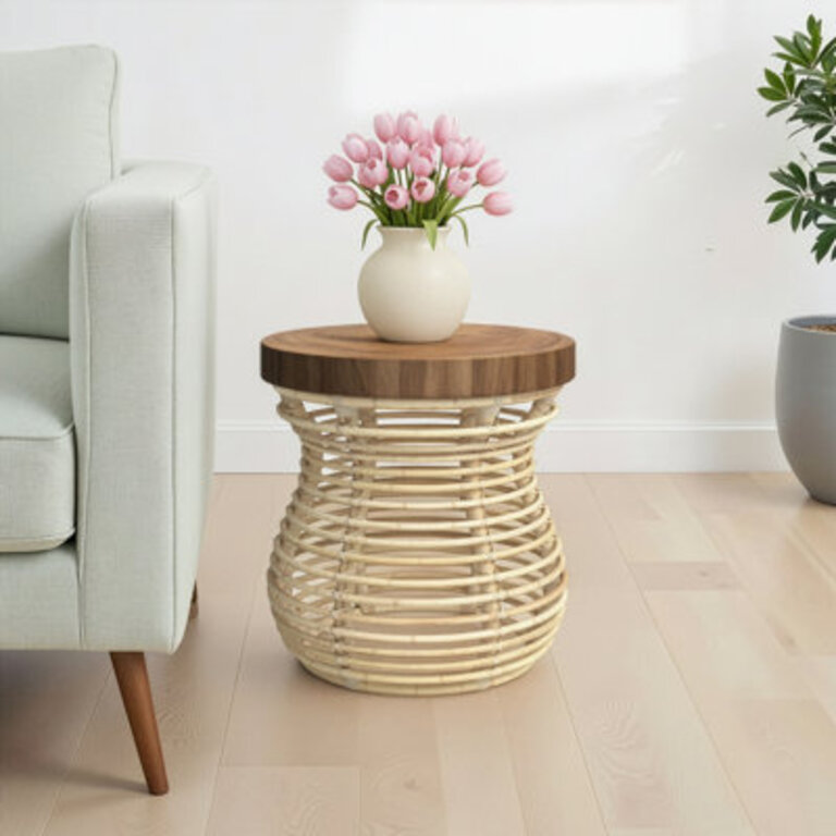 Lottie Solid Wood Top End Table