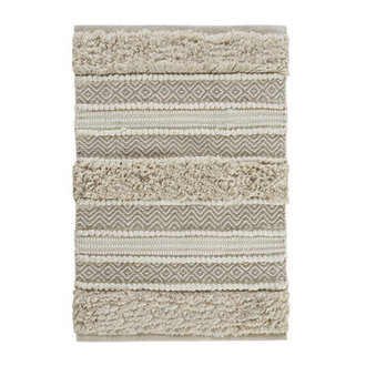 Asher Cotton Blend Hand-Woven Texture Bath Rug with Non-Slip Backing