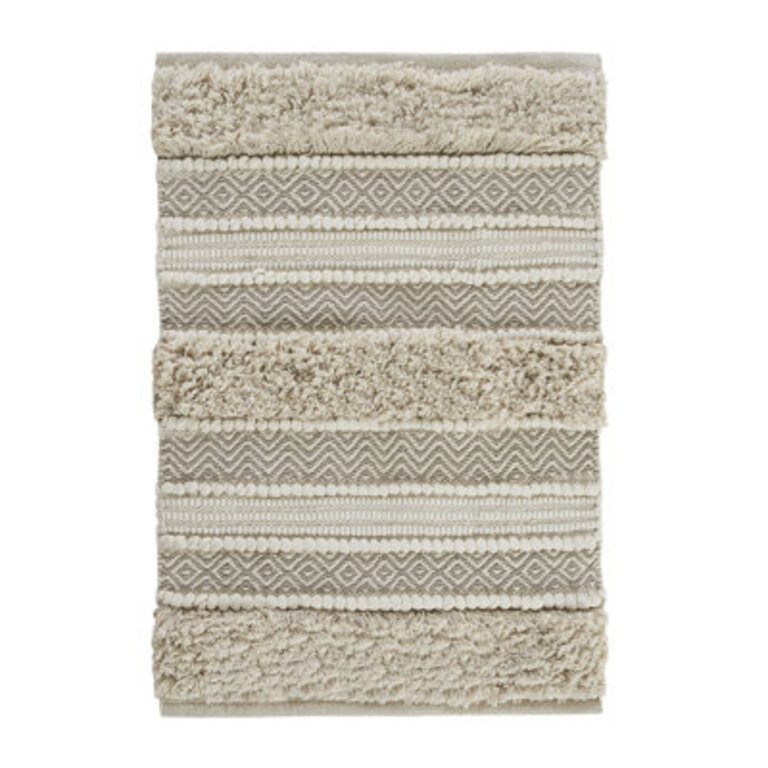 Asher Cotton Blend Hand-Woven Texture Bath Rug with Non-Slip Backing