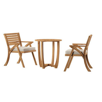 Round 2 - Person Long Bistro Set with Cushions