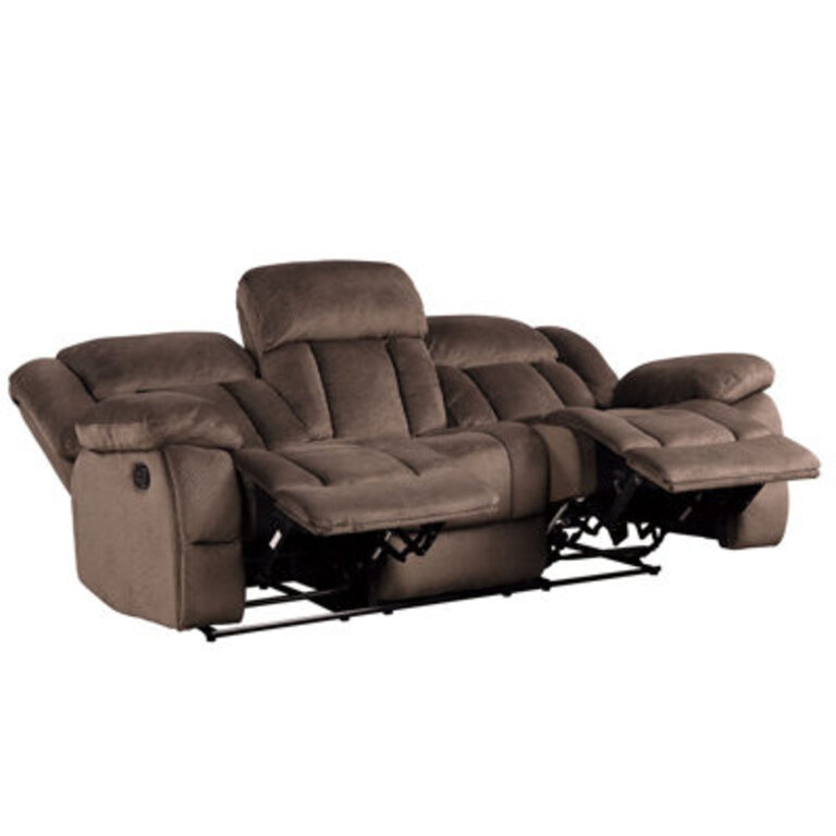 Oxier 84 Wide Microsuede Manual Reclining Sofa 3-Seater Recliner Couch with Skin-Friendly Upholstery