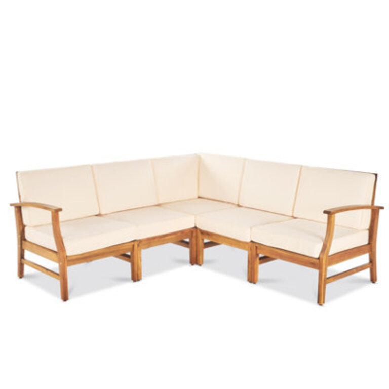 Bevelyn Acacia 5 - Person Patio Conversation Sets with Cushions