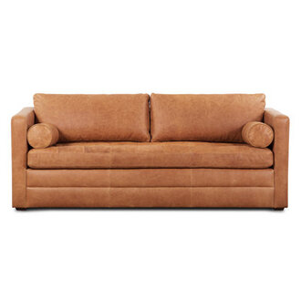 Bismarck 82 Full-Grain Genuine Italian Leather Sleeper Sofa