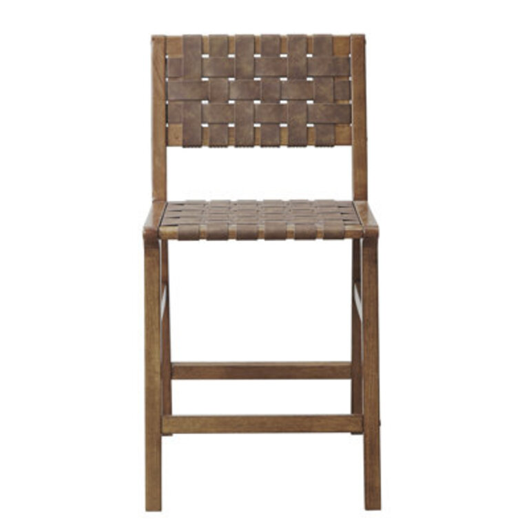 Oslo 24H Faux Leather Woven Counter Stool