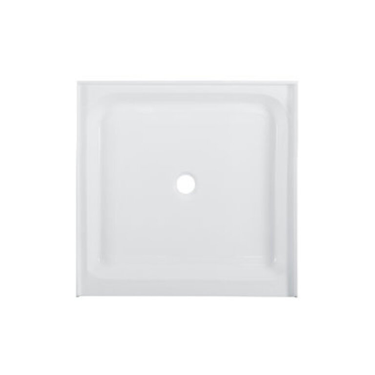 Voltaire 42 x 42 Acrylic White Single-Threshold Center Drain Shower Base