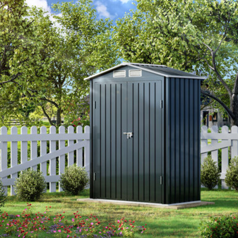 5 Ft W X 3 Ft D Outdoor Galvanized Steel Storage Shed