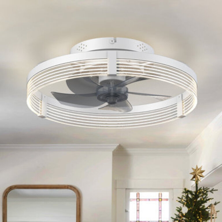 Kordae Indoor Bedroom Flush Mount Ceiling Fan with Light