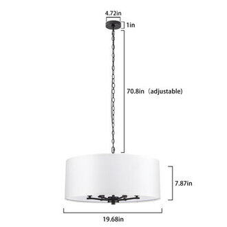 Elynore 6 - Light Dimmable Chandelier Dining Room Light Fixture Drum Light Kitchen Lights Ceiling Hanging Modern Chandelier