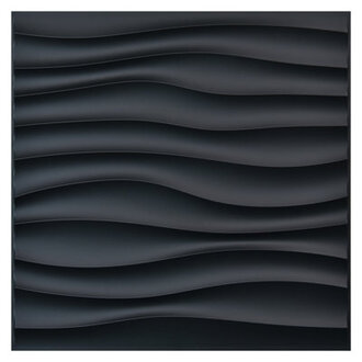 Yacoubou 197 x 197 PVC Wall Paneling3D Wall Panels in Wave Design32sqftSet of 12