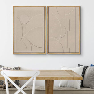 Geometric Polygon Collage Abstract Minimalist Artwork Boho Wall Decor - No Texture Canvas Print