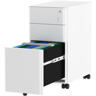 118 Wide 3 -Drawer Mobile Steel Vertical Filing Cabinet