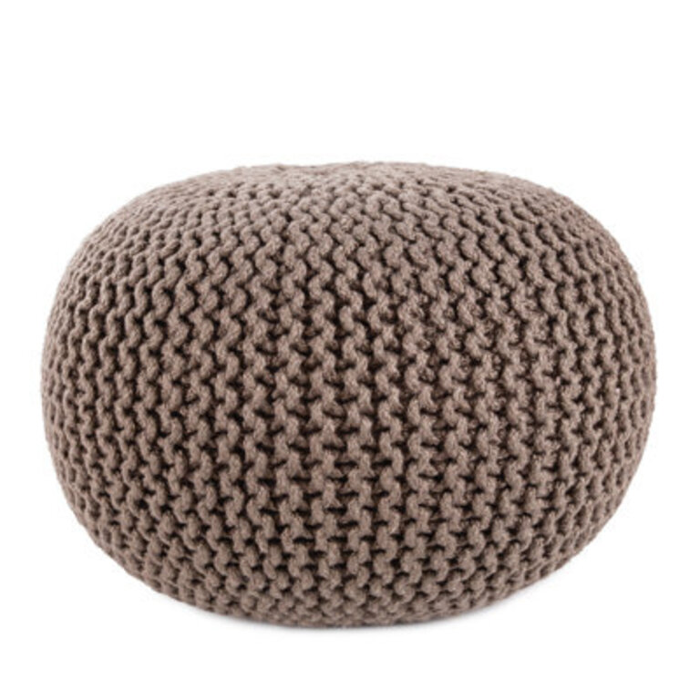 Kylie 20 Wide Round IndoorOutdoor All-Weather Polyester Woven Pouf OttomanFootstool by Jaipur Living