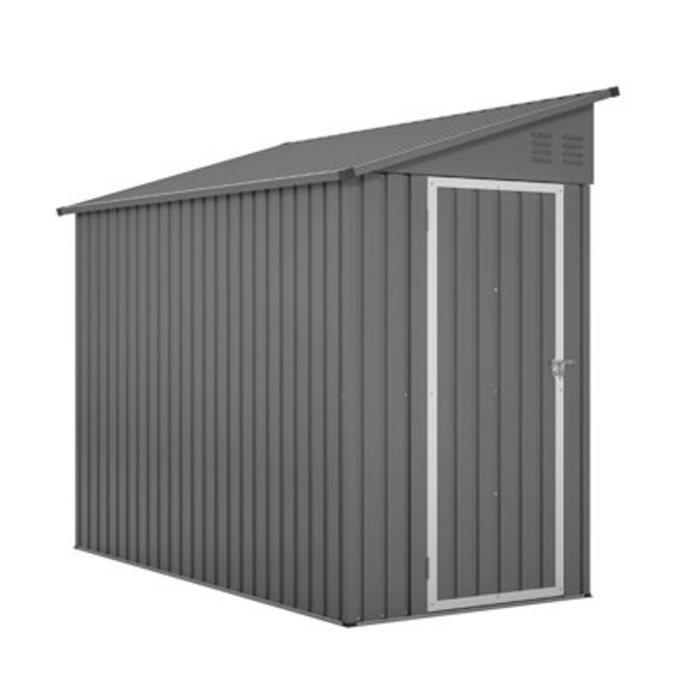 4 ft W x 8 ft D Metal Lean-to Storage Shed Foundation Kit Included