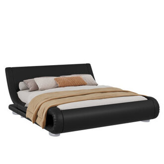 Bettejean Upholstered Profile Sleigh Bed with Luxury Ergonomic Faux Leather Headboard