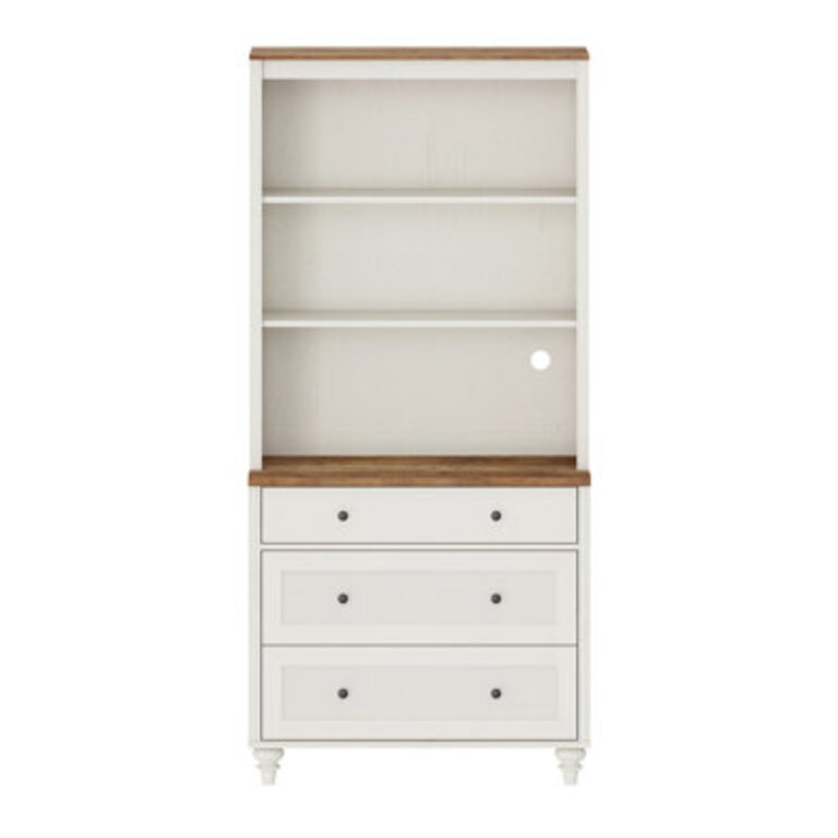 Scarlett Bookcase With 3 Drawers Tall Book Case Shelf With 3-Tier Open Book Shelfs Large Wood Bookcases Farmhouse Bookshelves For Living Room Bedroom Home Office Kitchen