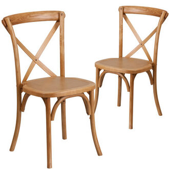 Norma Stackable Wood Cross Back Dining Chair