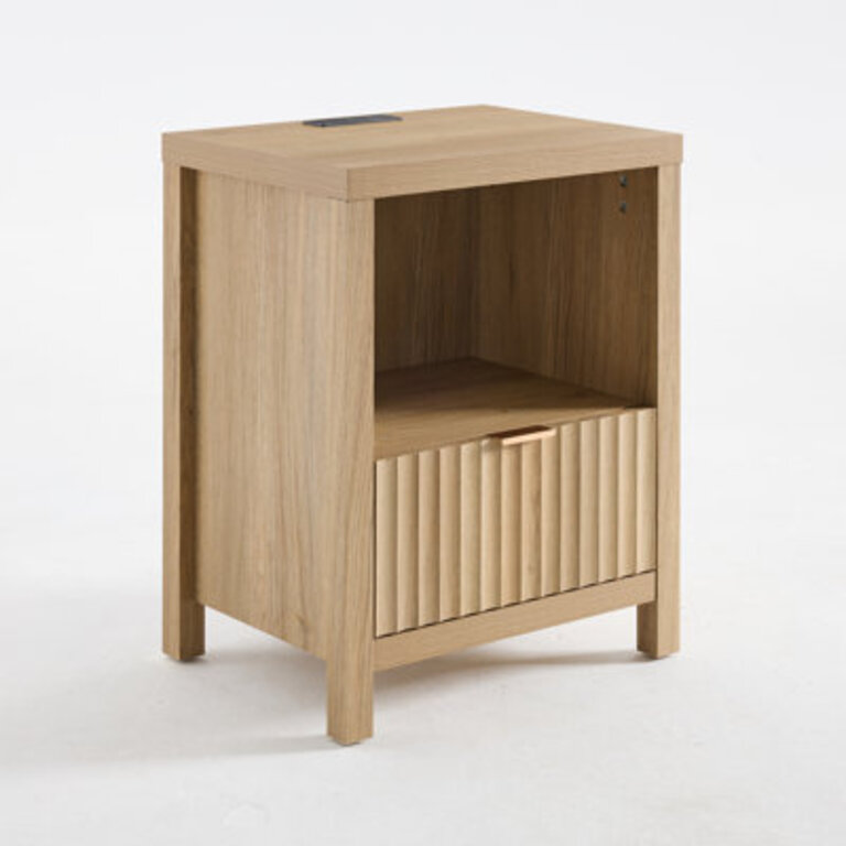 Arrilla 25 Tall 1- Drawer Nightstand with Built-In Outlets