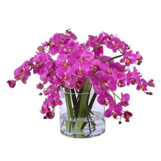 Faux Silk Orchid Arrangement in Vase