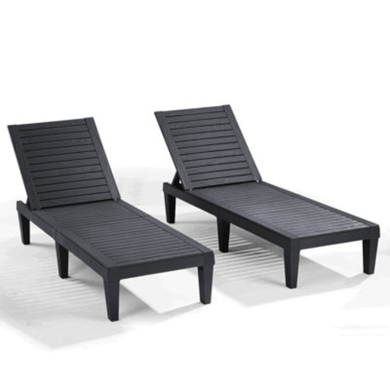 Nestl Waterproof Lightweight and Adjustable Outdoor Polyresin Chaise Lounge Chair Set