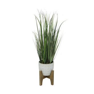 Faux Onion Grass Grass in Ceramic Pot