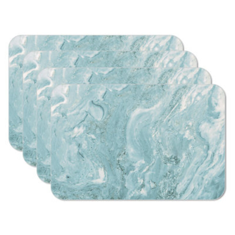 Teal Quartz Design 4-Pack Reversible Easy Care Placemats