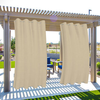 Abba Waterproof Grommet Top and Bottom Black Out Pergola Outdoor Single Curtain Panel