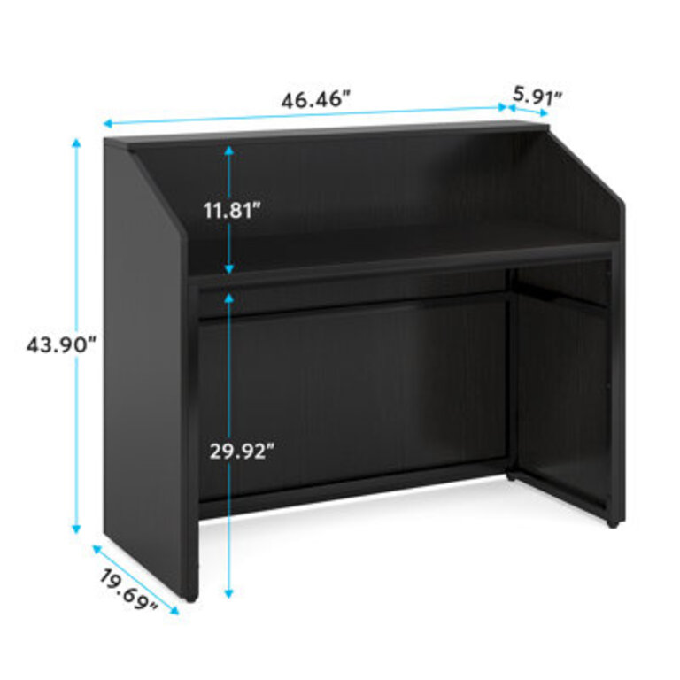 Person Rectangular Wood Reception Desk