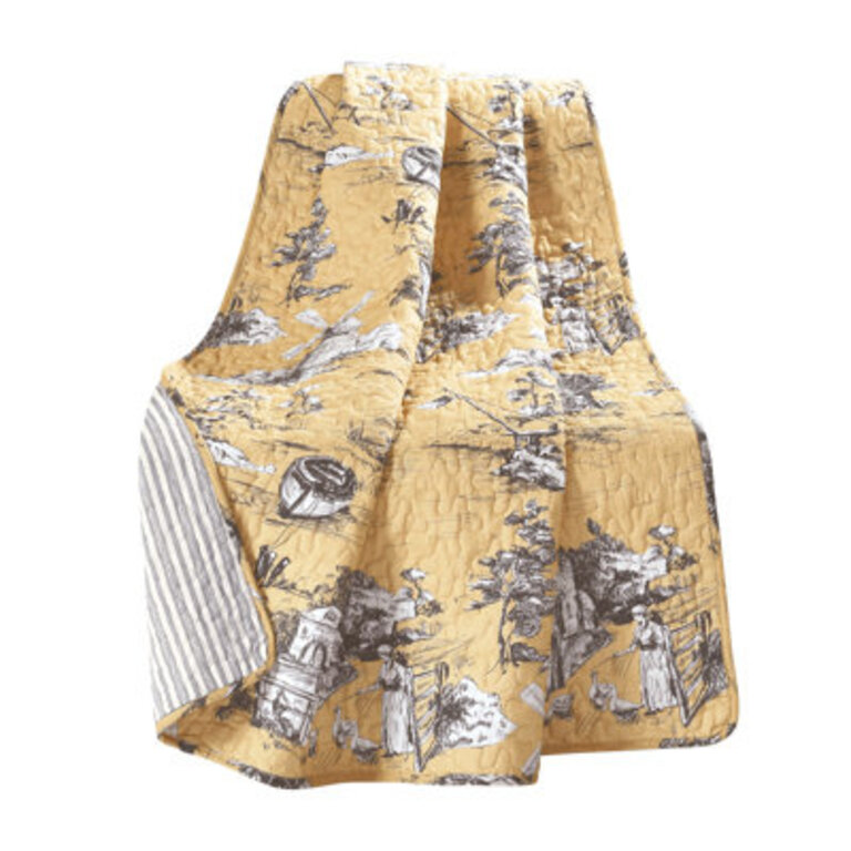 French Country Toile 100 Cotton Throw
