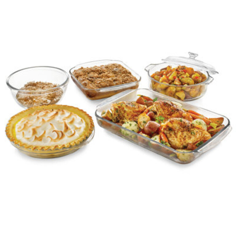 Bakers Basics Libbey 6-Piece Glass Casserole Baking Dish Set with Cover