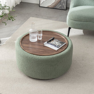 Bryonie Round Cocktail Ottoman with Storage