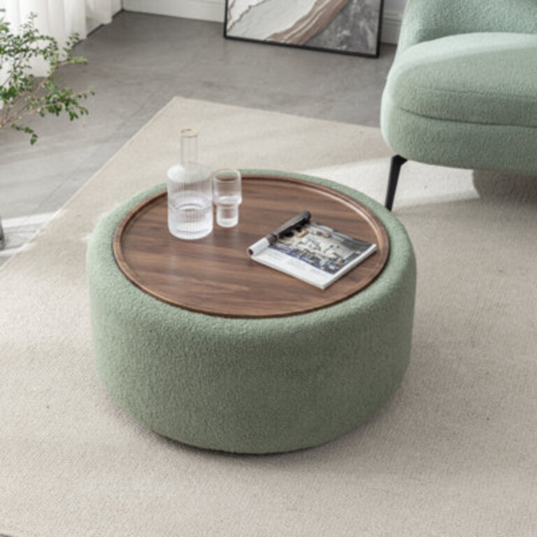 Bryonie Round Cocktail Ottoman with Storage