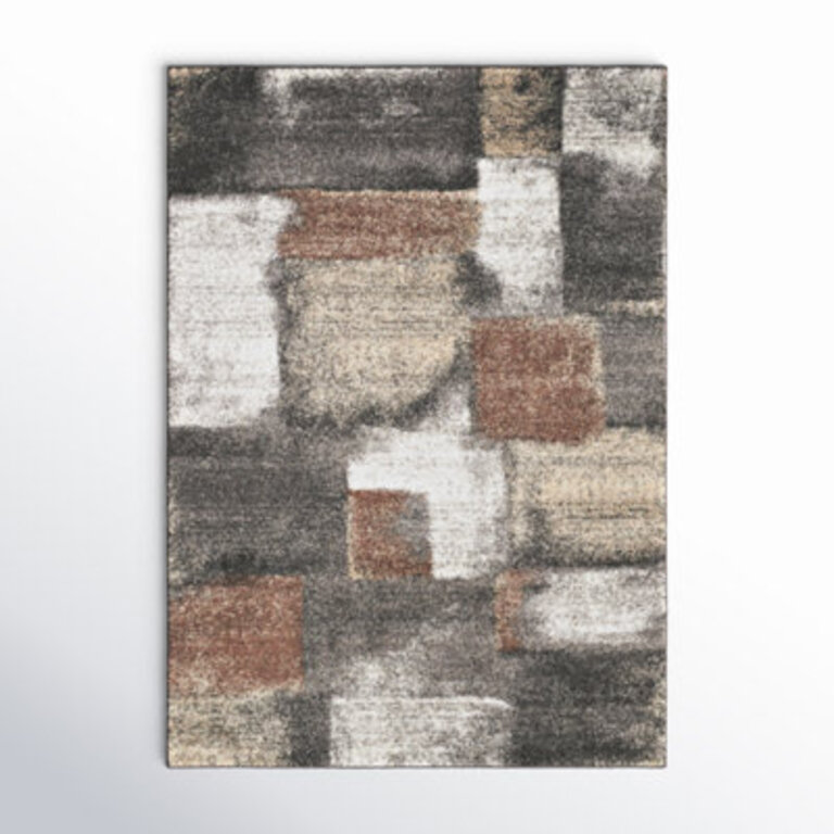 Menoher GrayBrown Soft Abstract Neutral Indoor Area Rug