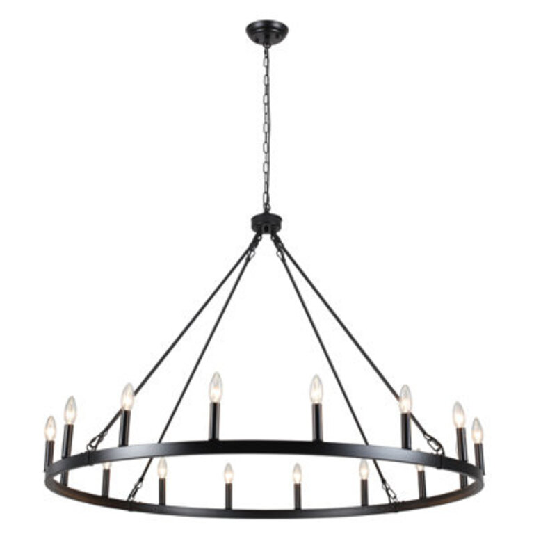 Moomal Candle Style Dimmable Wagon Wheel Chandelier