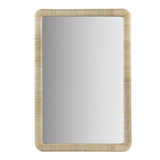 Nirvelli Natural Rattan Accent Wall Mirror with D-Ring Hangers