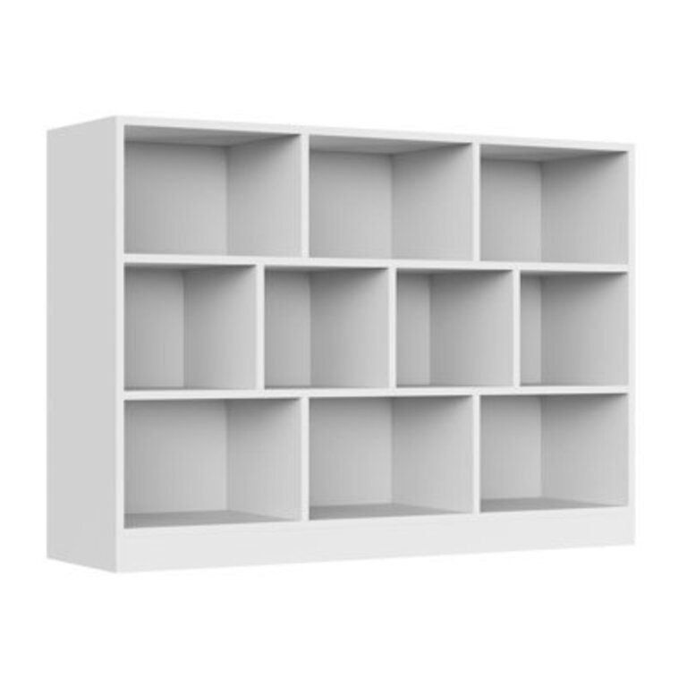 Presly 3  Tier Cube Bookcase Modern Bookshelf with 10 Cubes