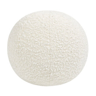 Luna 85 Round Sphere Accent Ball Throw Pillow Ivory White Boucle