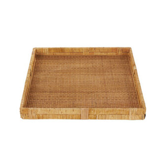 Cole And Grey Rattan Handmade Woven Living Room Decor Tray With Slot Handles