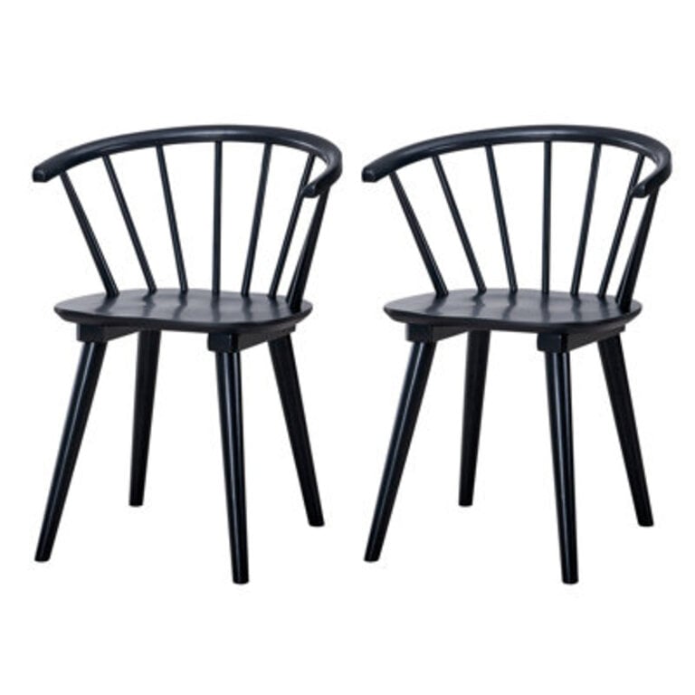 Majidah 217 Contemporary Black Windsor Style Spindle Back Dining Side Chair
